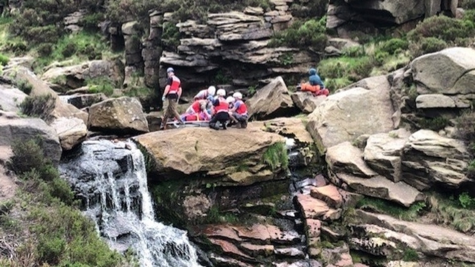 Rescue team race to waterfall drama at Birchen Clough