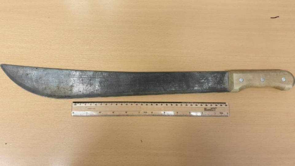 Man was carrying huge machete