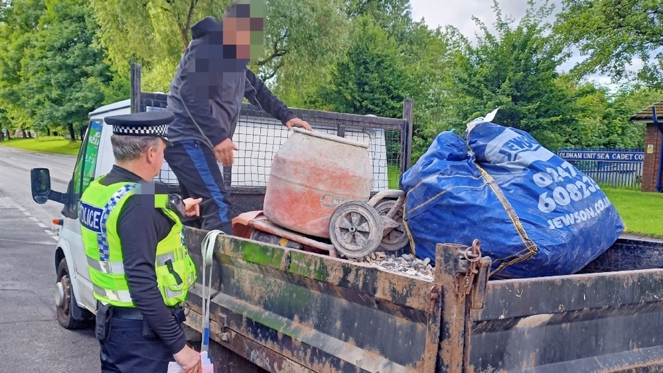 Driver handed ticket due to unsafe cement mixer in the back of his vehicle
