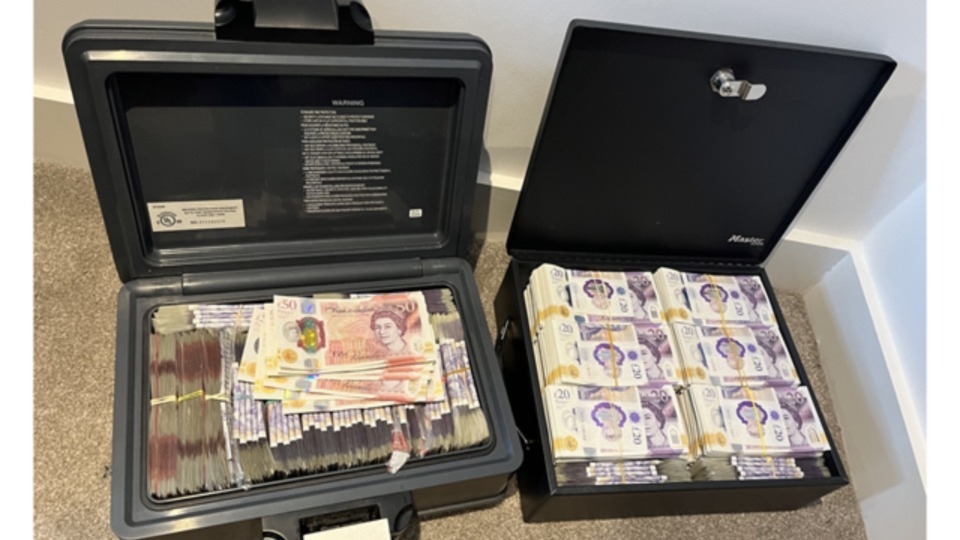 Man arrested after cars, cannabis and £270k in cash is seized