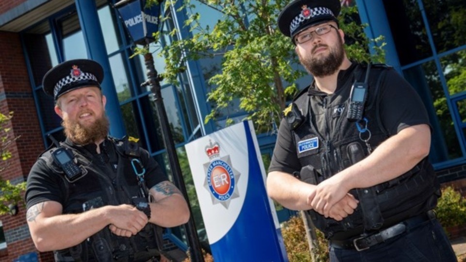 Police officers who ran towards a knife-wielding man to save a woman and child are recognised for their bravery