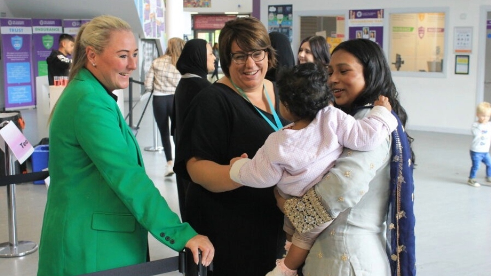 Students and their families gather to enjoy a fun-packed event to mark Eid al-Adha