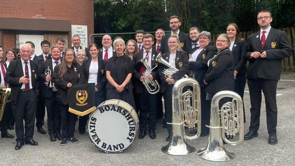 Boarshurst Band help celebrate at spectacular Coliseum re-opening street party
