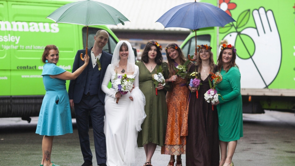 Thrifty couple get married in Mossley charity shop