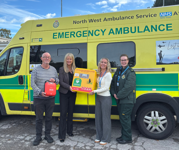 North West Ambulance Charity and Blues and Twos Credit Union partner to fund and install Community Public Access Defibrillators (CPADs)